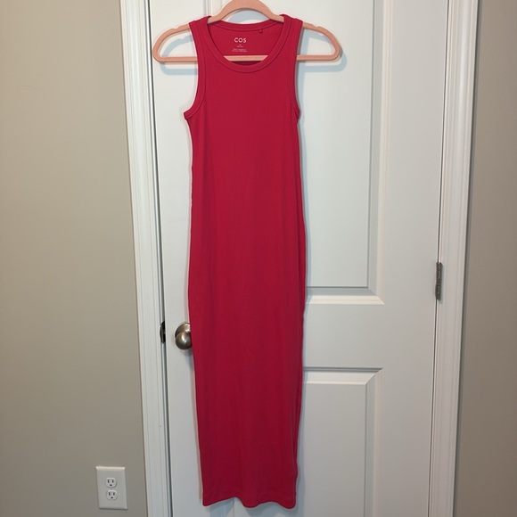 COS Ribbed Tube Tank Midi Dress XS Pink - Picture 5 of 10